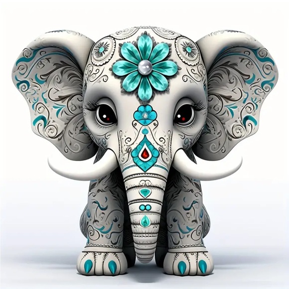 Baby Elephant Self-Adhesive Sticker, 4 in 1 Sheet - Picture 5 of 10